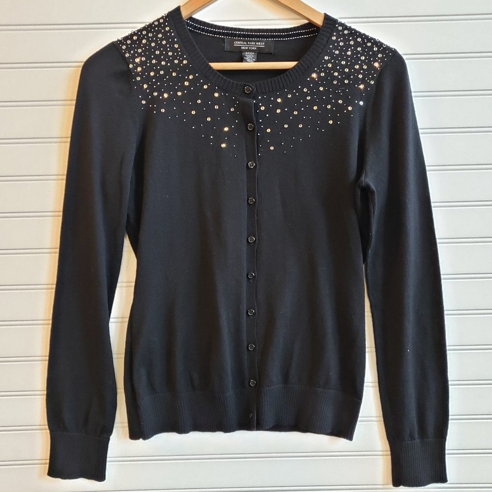 Central Park West Beaded Cardigan Sweater